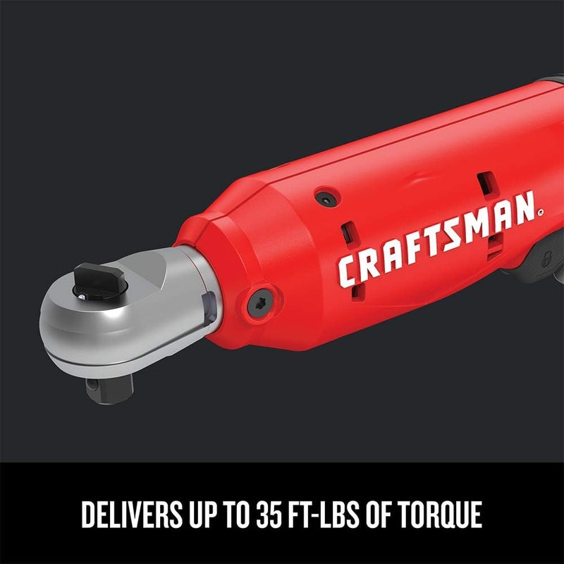 CRAFTSMAN V20 Cordless Ratchet Wrench 38 inch Drive 300 RPM up to 35 ftlbs of Torque Bare Tool Only CMCF930B - Image 4