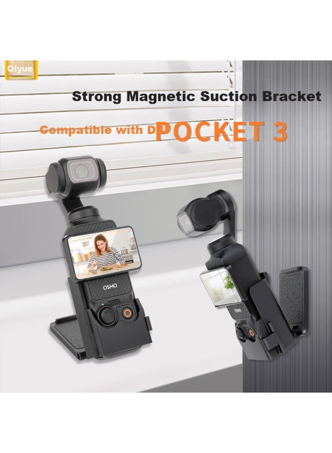 Odd Leaves Qiyue Magnetic Suction Stand Desktop Base Magnet For Dji Pocket 3 Action Camera Accessories Pocket 3 Border Adapter Fixed Bracket - Image 1
