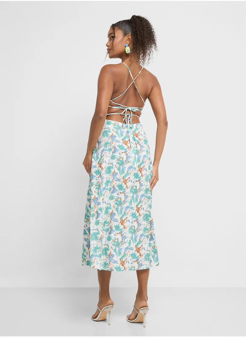 Ginger Strappy Corset Style Floral Tiered Sundress