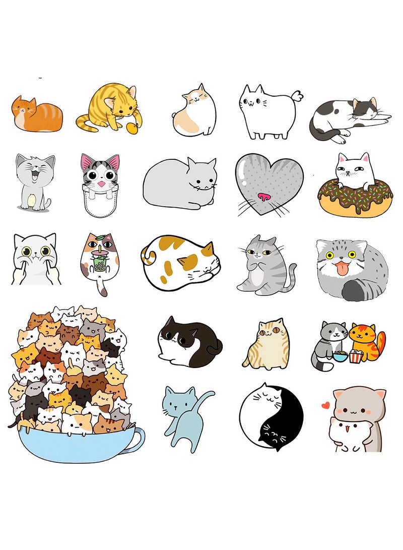 ملصقات قطط مقاومة للماء من الفينيل، 50 قطعة، لأجهزة الكمبيوتر المحمول - Image 3