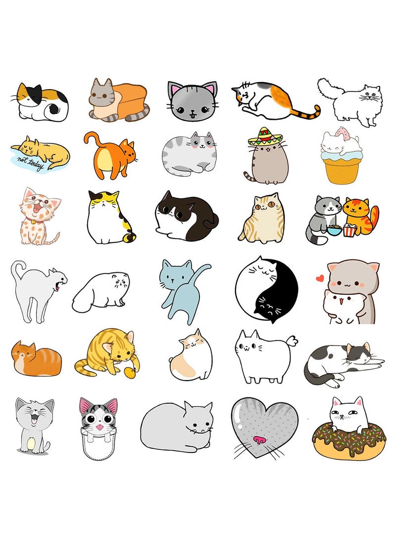 ملصقات قطط مقاومة للماء من الفينيل، 50 قطعة، لأجهزة الكمبيوتر المحمول - Image 4