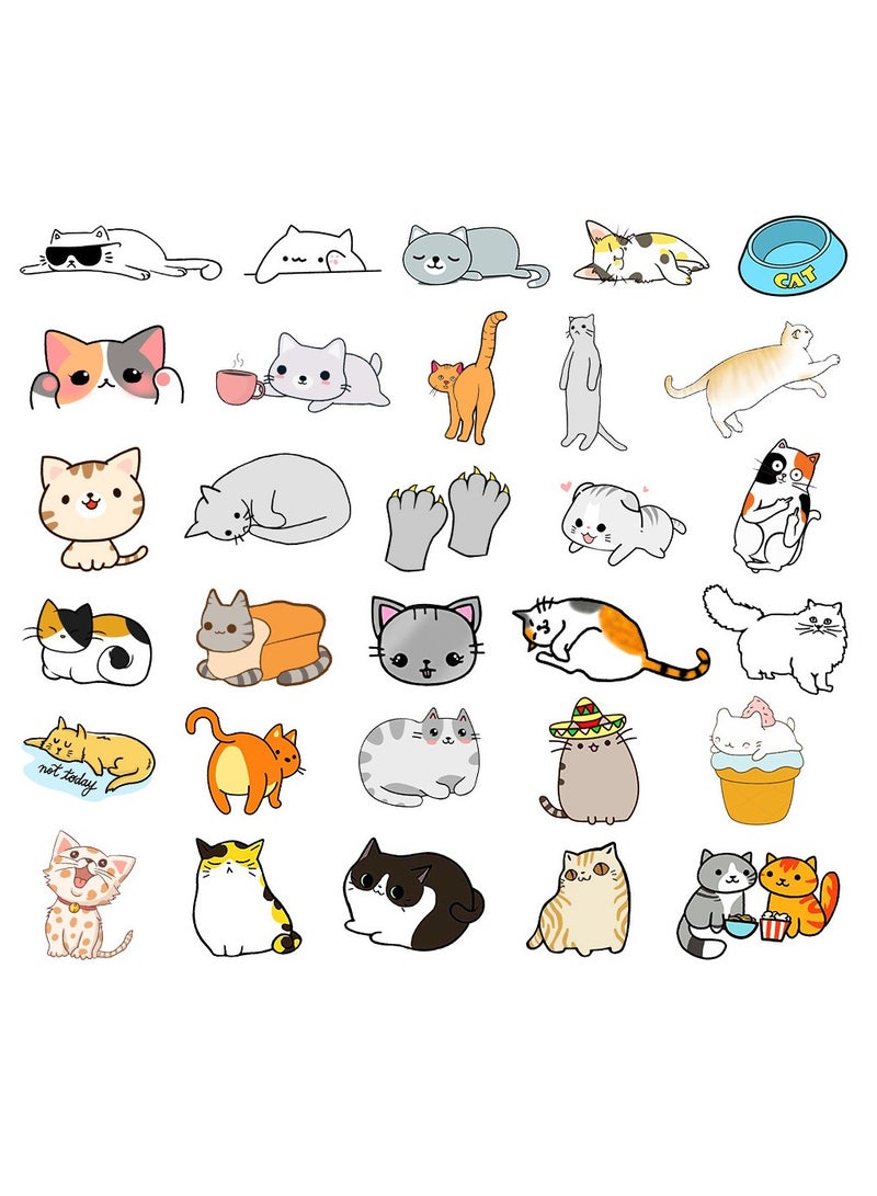 ملصقات قطط مقاومة للماء من الفينيل، 50 قطعة، لأجهزة الكمبيوتر المحمول - Image 5