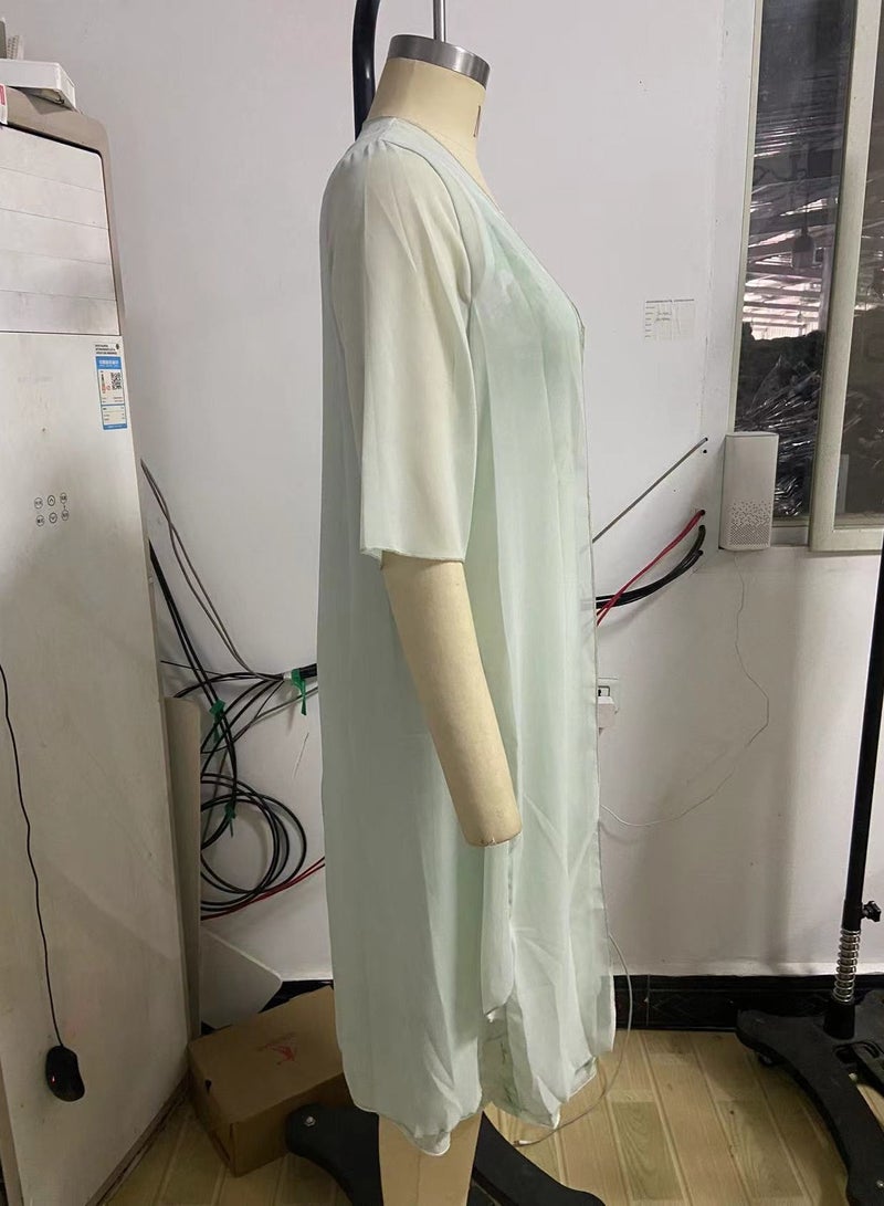 general Women's Floral Print Round-neck Two-piece Set - casual Sleeveless Flowing Dress Paired With Cardigan Jacket - Image 3