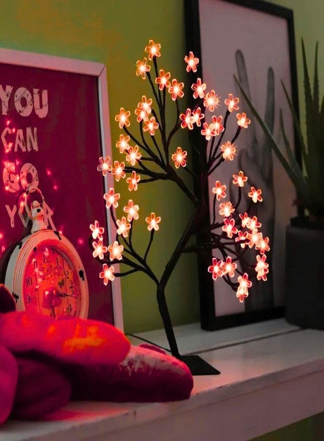 KHIZAR Christmas Tree Decoration LED Cherry Blossom Lights Tree, Artificial Flower Bonsai Tree Table Top Lamp Home Centerpieces Wedding Thanks Giving Gift Decoration (28 LED RED Color) - Image 5