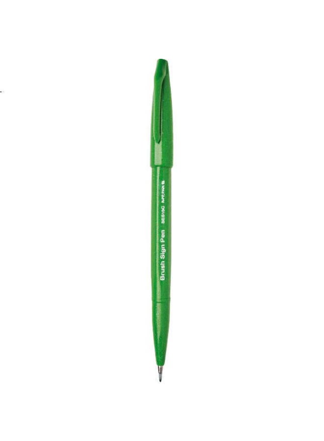 Pentel Ses15C Color Brush Pen, Green, Single Pack - Image 1