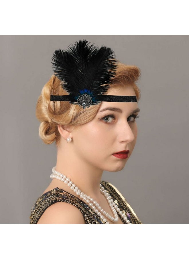 Flapper Headband Black 1920S Feather Headband Roaring 20S Headpiece Art Deco Party Prom Headress Hair Accessories For Women And Girls - pzsku/Z8A963539B3A455CA217BZ/45/_/1718645342/0280695c-825f-4d13-9d35-84c700015d6d