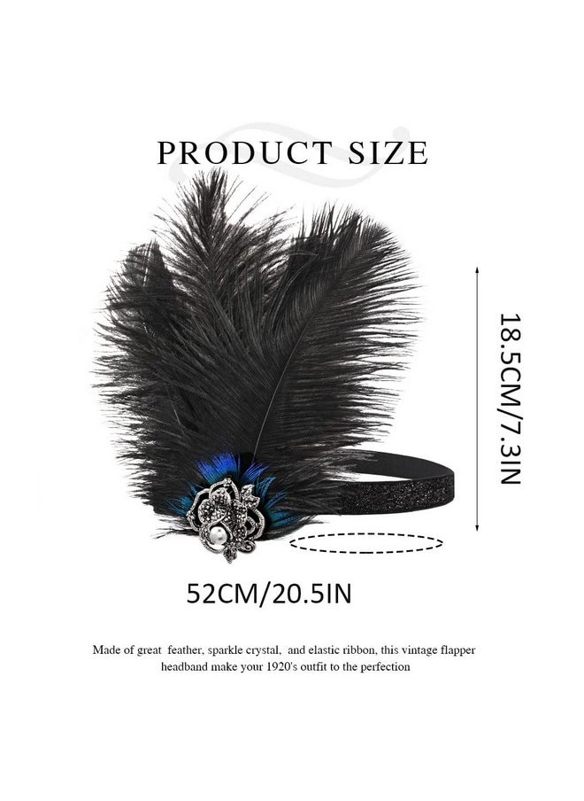 Flapper Headband Black 1920S Feather Headband Roaring 20S Headpiece Art Deco Party Prom Headress Hair Accessories For Women And Girls - pzsku/Z8A963539B3A455CA217BZ/45/_/1718645343/9a10abc5-4e77-4bdf-b1f0-4725fff86c12