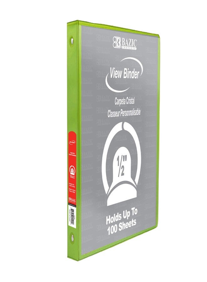 بازيك بروداكتس منظم ملفات BAZIC Products ذو 3 حلقات، مقاس 1/2 بوصة، اقتصادي، لون أخضر ليموني، حلقات دائرية، يتسع لـ 100 ورقة، مناسب للمدرسة والمكتب والمنزل، قطعة واحدة - Image 1