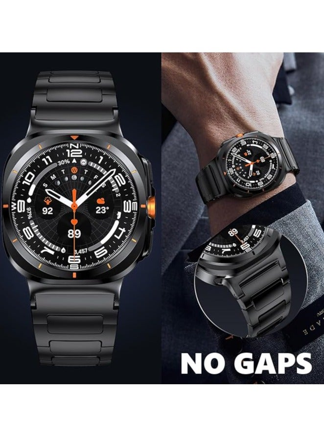 TIGER Stainless Steel Band Compatible with Galaxy Watch Ultra 47mm (2024) – No Gap Business Metal Replacement Strap for Samsung Galaxy Watch 7 Ultra 47mm – Premium Adjustable Wristband for Men – Durable & Stylish Black - Image 4