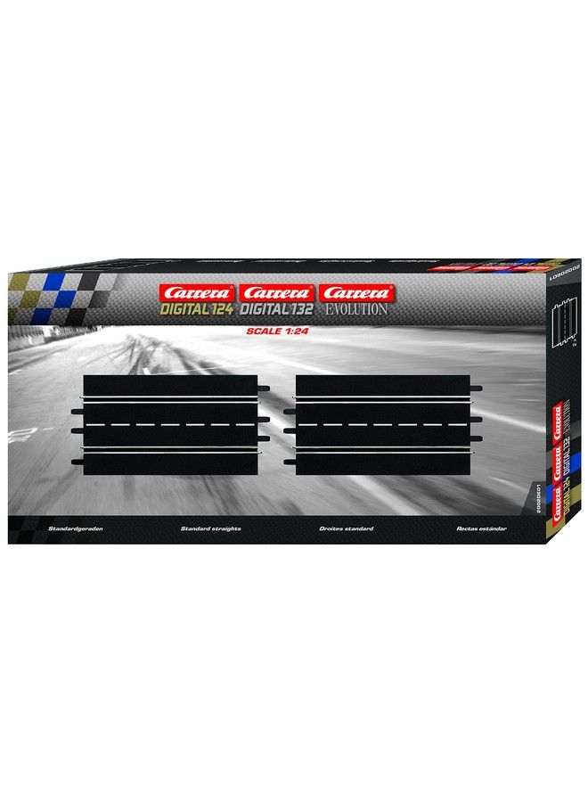 Carrera 20601 2Pack Of 13.58In. Straights Add On Expansion Accessory Pack Set Compatible With Evolution, Digital 132, And Digital 124 Slot Car Tracks - Image 2
