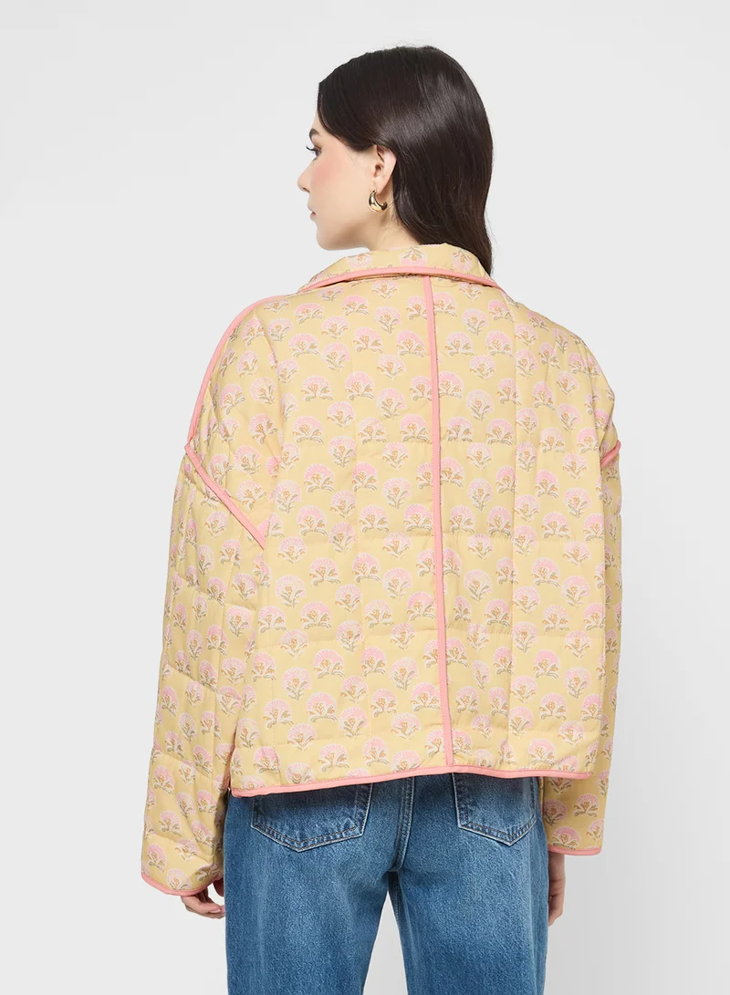 جينجر Ditsy Floral Quilted Jacket