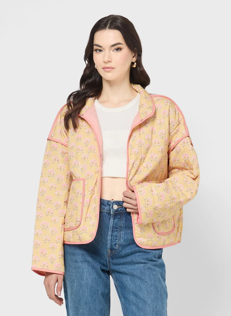 جينجر Ditsy Floral Quilted Jacket