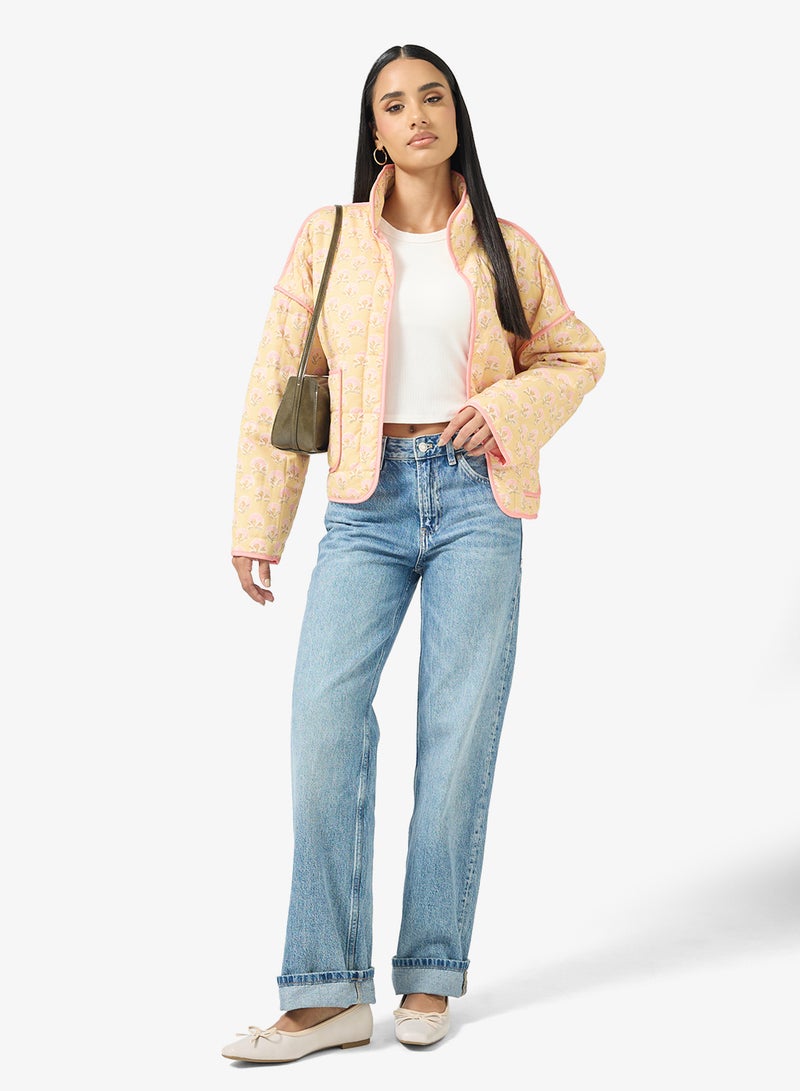 جينجر جاكيت مبطن بنقشة الزهور الصغيرة - Image 4