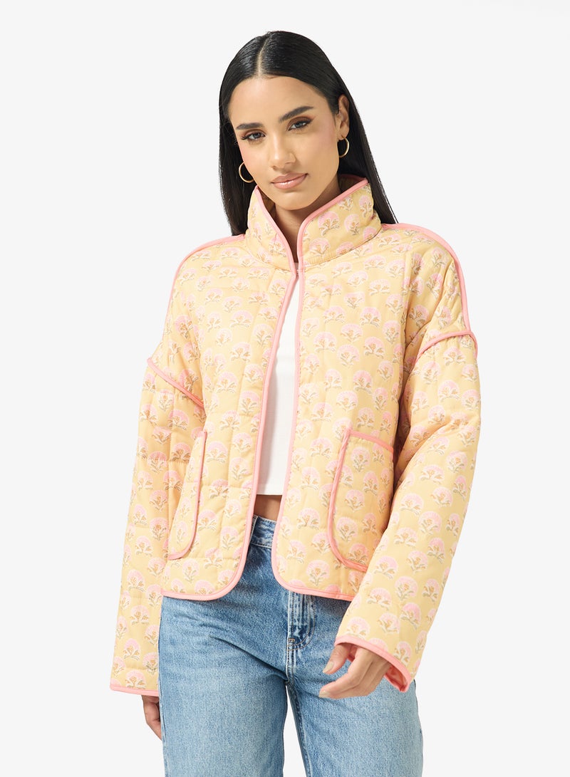 جينجر جاكيت مبطن بنقشة الزهور الصغيرة - Image 1
