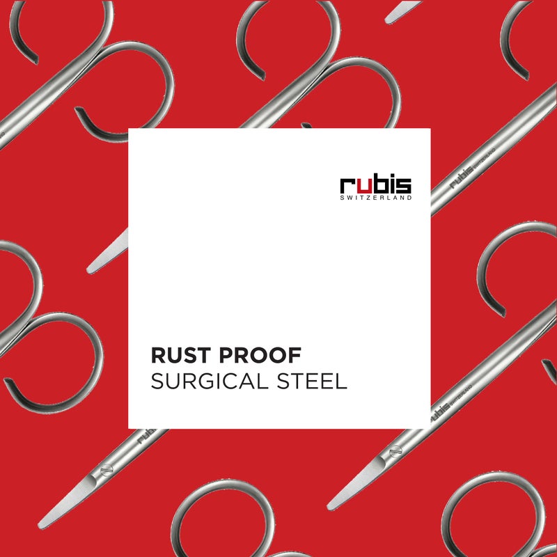 Rubis Stainless Steel Infant Nail Scissors with Blue Leather Elephant Case, For Precise Fingernails and Cuticles, 1K416, Silver,Rubis Switzerland Swiss Made World Renowned Precision - Image 4