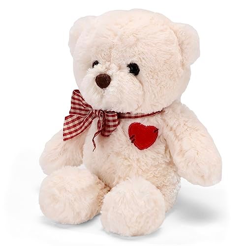 Riuhot Small Teddy Bear with Heart Cute Brown Teddy Bear Stuffed Animal Soft Stuffed Bear Plush Bear Plushie Toys Gifts for Girlfriend Boyfriend Kid - Image 5