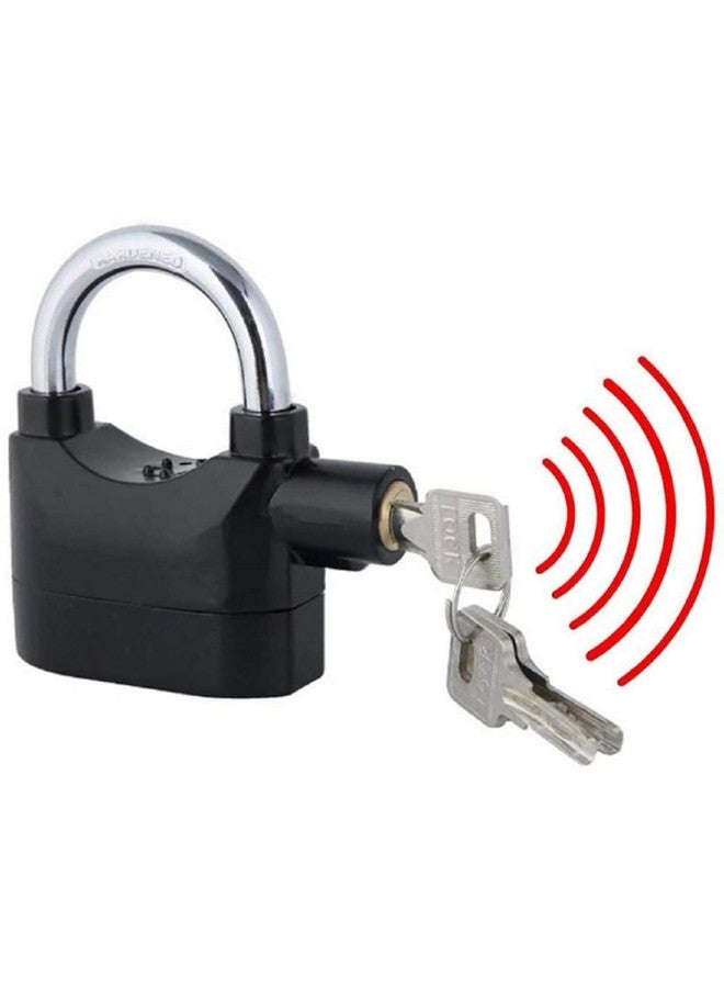 كريفيا نظام قفل معدني من Krevia Security Alarm | مقاوم للماء، صفارة إنذار ضد السرقة، 110 ديسيبل، قفل مضاد للكسر للاستخدام العالمي | قفل سميك مع 3 مفاتيح (قطعة واحدة) | أسود - Image 1