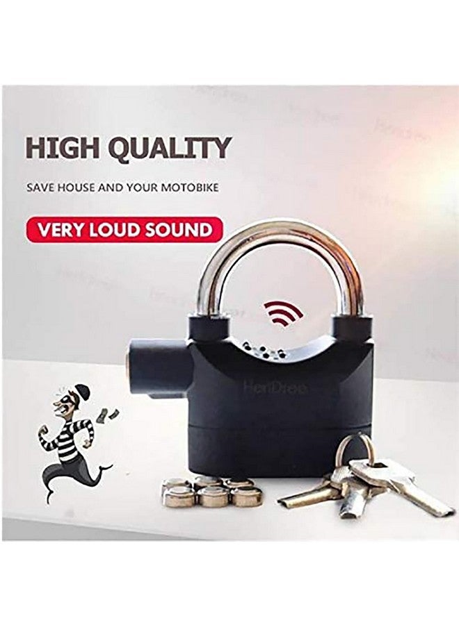 كريفيا نظام قفل معدني من Krevia Security Alarm | مقاوم للماء، صفارة إنذار ضد السرقة، 110 ديسيبل، قفل مضاد للكسر للاستخدام العالمي | قفل سميك مع 3 مفاتيح (قطعة واحدة) | أسود - Image 4
