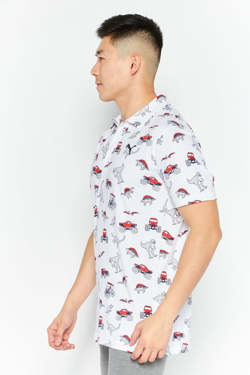 PUMA Men Sportswear Fit Short Sleeve Outdoor Polo Shirt, White Combo - Image 2