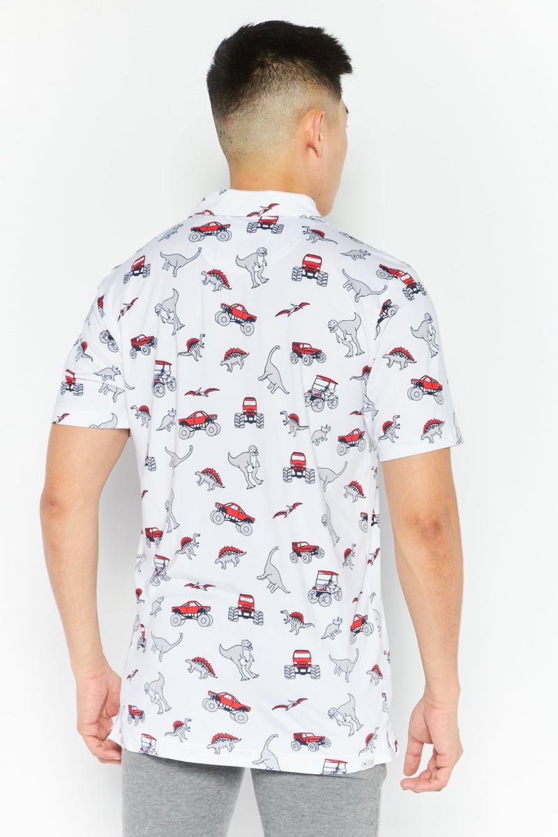 PUMA Men Sportswear Fit Short Sleeve Outdoor Polo Shirt, White Combo - Image 3