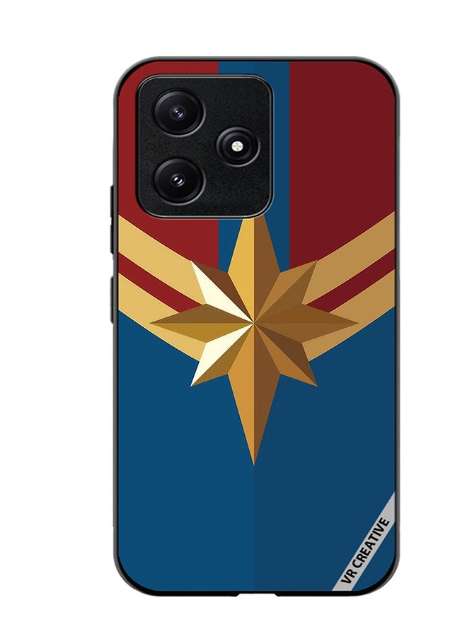 VR CREATIVE Protective Case Cover For Xiaomi Poco M6 Pro 5G Captain Marvel Logo Design Multicolour - Image 1