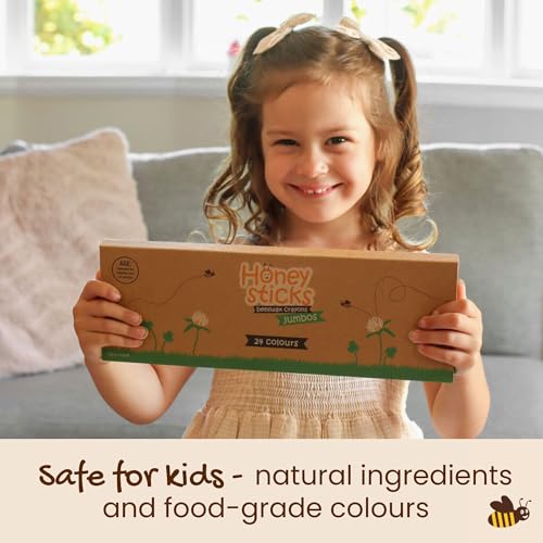 Honeysticks Jumbo Crayons (24 Pack) - Non Toxic Crayons - 100% Pure Beeswax and Food Grade Colors - 24 Bright Colors - Large, Easy to Hold and Use - Preschool Art Supplies for Toddlers/Kids 3-5, 4-8 - Image 2