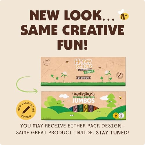 Honeysticks Jumbo Crayons (24 Pack) - Non Toxic Crayons - 100% Pure Beeswax and Food Grade Colors - 24 Bright Colors - Large, Easy to Hold and Use - Preschool Art Supplies for Toddlers/Kids 3-5, 4-8 - Image 5