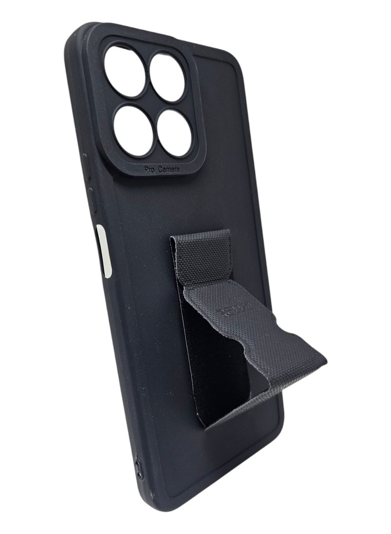 REWO Silicone Back Cover With Holder For Honor X7c 4G - Black - Image 2