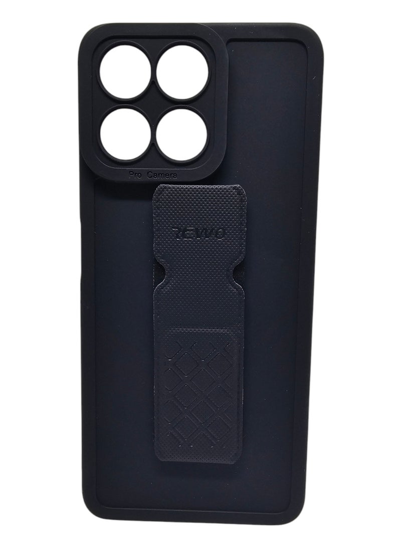 REWO Silicone Back Cover With Holder For Honor X7c 4G - Black - Image 1