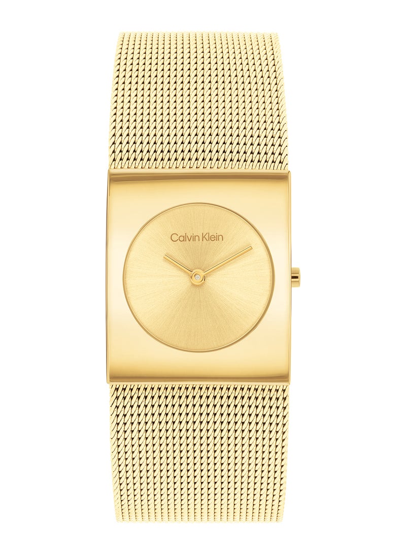 CALVIN KLEIN RECTANGLE ANALOG WOMEN'S GOLD CASE WATCH - 25100062 - Image 2