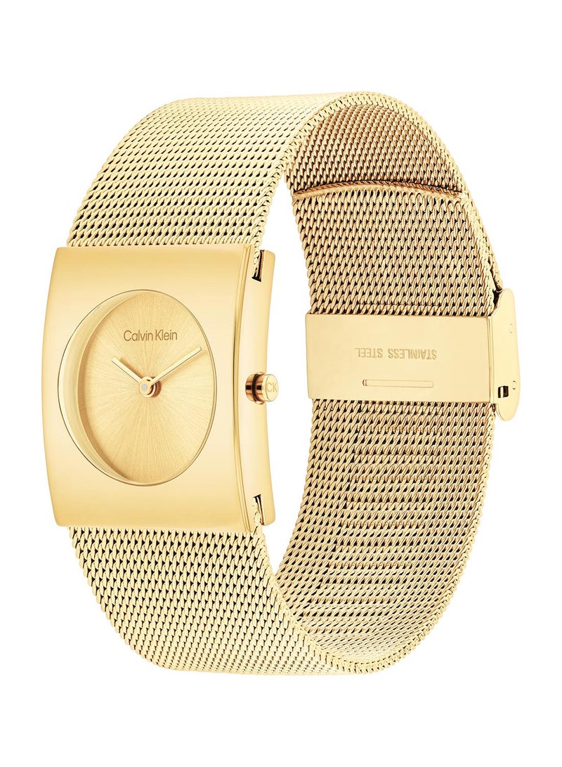 CALVIN KLEIN RECTANGLE ANALOG WOMEN'S GOLD CASE WATCH - 25100062 - Image 1