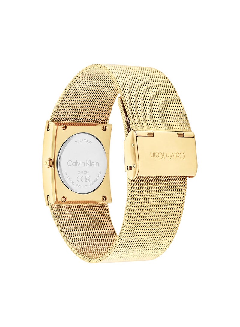 CALVIN KLEIN RECTANGLE ANALOG WOMEN'S GOLD CASE WATCH - 25100062 - Image 3