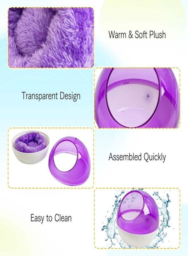 kathson Plastic Bird Nest Chewproof Small Bed with mat Hanging House Hut Bird Cage Breeding Hatching Nest Washable Parakeet Nest for Parrot Budgie Love Bird Canary (Purple) - Image 2