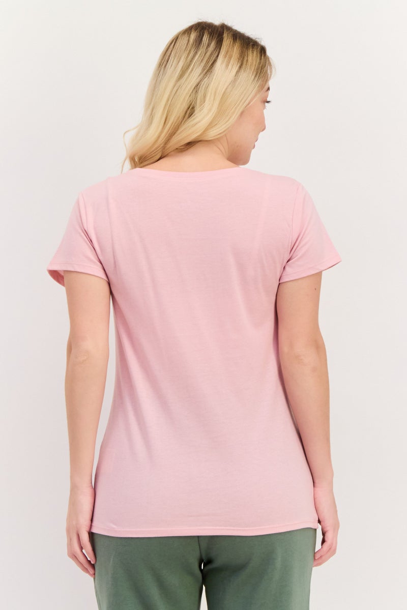SKECHERS Women Sportswear Fit Short Sleeve Outdoor Top, Pink Combo  - Image 3