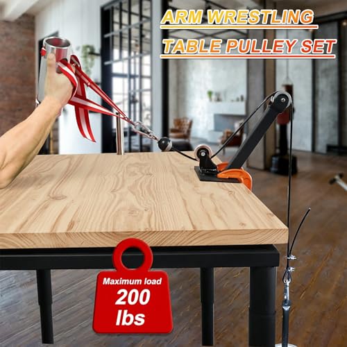 Lights Mountain Arm Wrestling Training Kit with Dual Pulley System, 3" Handle & Adjustable Supination Strap, 1.5m Steel Cable, Loading Pin, 2 Stainless Steel Carabiners, Multi-Purpose Strength Training Set for Pros - Image 4