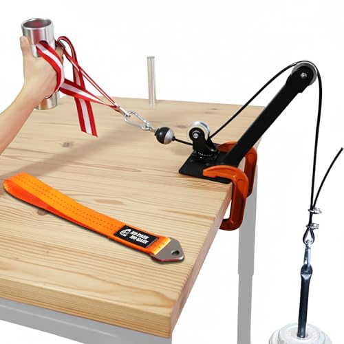 Lights Mountain Arm Wrestling Training Kit with Dual Pulley System, 3" Handle & Adjustable Supination Strap, 1.5m Steel Cable, Loading Pin, 2 Stainless Steel Carabiners, Multi-Purpose Strength Training Set for Pros - Image 1