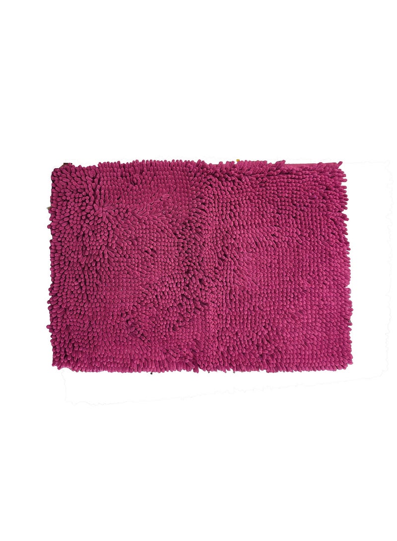 Home Smart Loom Bathmat Soft and Anti Slip Bathmat Premium Quality Quick Dry Machine Washable Bath Mat 60x40 cm Maroon. - Image 1