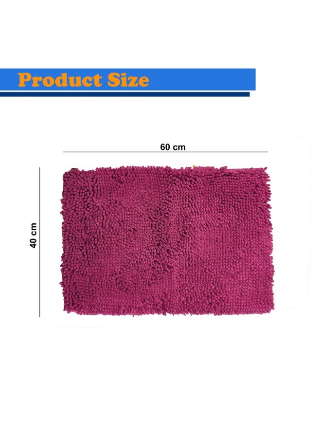 Home Smart Loom Bathmat Soft and Anti Slip Bathmat Premium Quality Quick Dry Machine Washable Bath Mat 60x40 cm Maroon. - Image 2