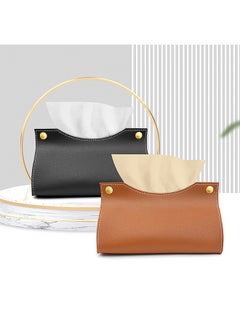 GUSGU Tissue Dispenser Box Cover Holder Leather Napkin Organizer for Bathroom, Kitchen and Office Room Black ﻿  - Image 3