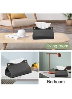 GUSGU Tissue Dispenser Box Cover Holder Leather Napkin Organizer for Bathroom, Kitchen and Office Room Black ﻿  - Image 4