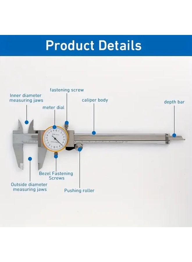 0 150mm Digital Vernier Caliper Shockproof Metric High Precision LCD Screen No Battery - Image 3