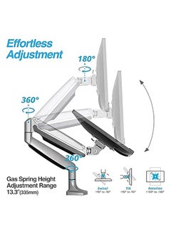 erorex Single Monitor Desk Mount Holds 20 lbs Ultra wide Screen - Height Adjustable Full Motion Articulating Gas Spring Arm for 13"-35" Monitor Stand - Premium Aluminum,  - Image 3