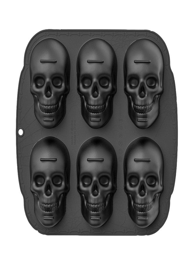 TinLeJa Skull Silicone Cake Pan, 6 Cavity Skull Cake Decoration Mold, Kitchen Supplies, Suitable for Halloween, Birthday Parties, etc - Image 1
