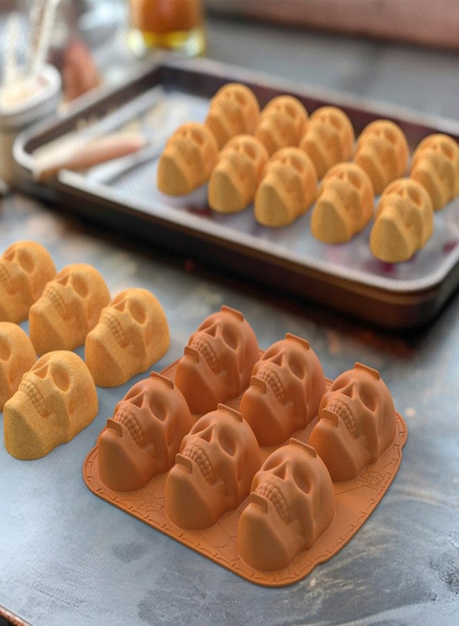 TinLeJa Skull Silicone Cake Pan, 6 Cavity Skull Cake Decoration Mold, Kitchen Supplies, Suitable for Halloween, Birthday Parties, etc - Image 5