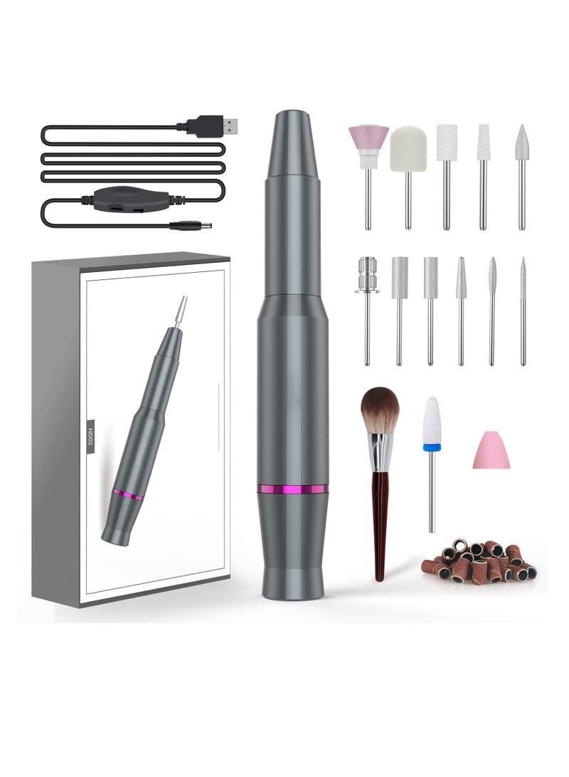 Arabest مثقاب أظافر كهربائي، مثقاب أظافر كهربائي محمول، مثقاب أظافر قابل لإعادة الشحن مع رؤوس مثقاب للأظافر وأشرطة سنفرة، للأكريليك، الأظافر الهلامية، أدوات تلميع الأظافر والباديكير - Image 1