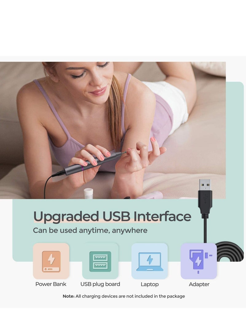 Arabest مثقاب أظافر كهربائي، مثقاب أظافر كهربائي محمول، مثقاب أظافر قابل لإعادة الشحن مع رؤوس مثقاب للأظافر وأشرطة سنفرة، للأكريليك، الأظافر الهلامية، أدوات تلميع الأظافر والباديكير - Image 5