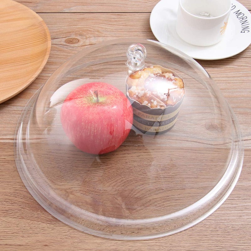 comfrt Clear Dome Cake Cover Acrylic Cake Pan Cover Food Plate Lid Clear Protective Cover Microwave Plate Cover Microwave Splatter Cover Guard for Food Cake Dessert Display - Image 2