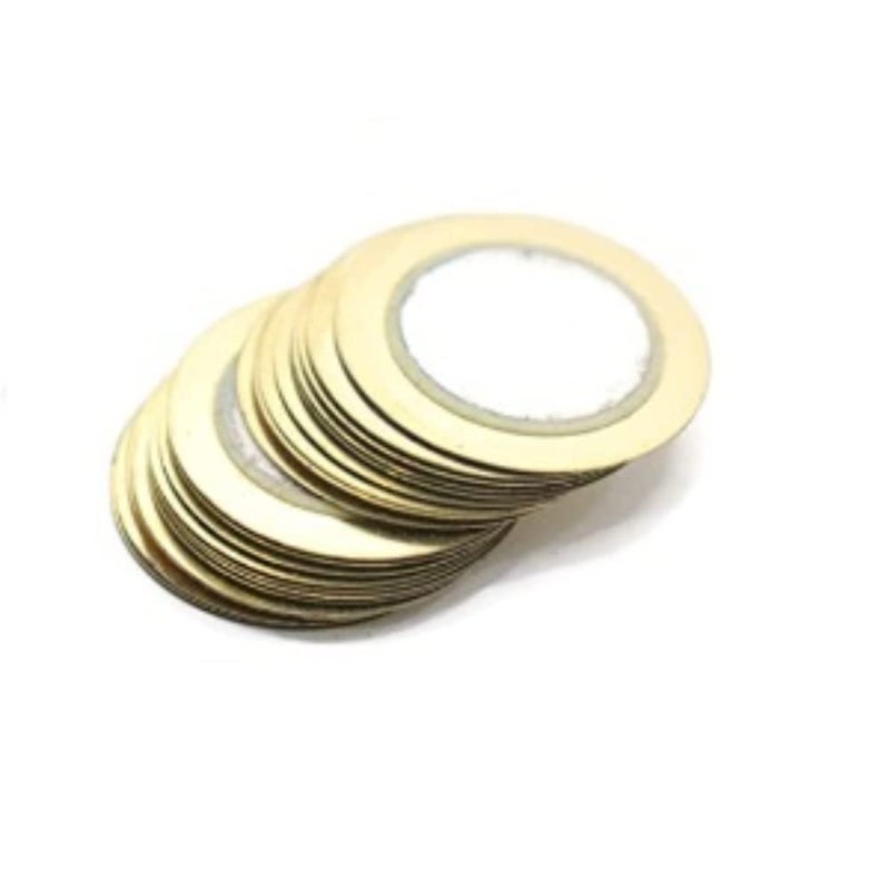Robodo 27 MM Piezo Ceramic Elements Sounder Sensor Trigger Drum Disc + Wire Copper Piezoelectric Buzzer Copper 27mm - PACK OF 20 - Image 5