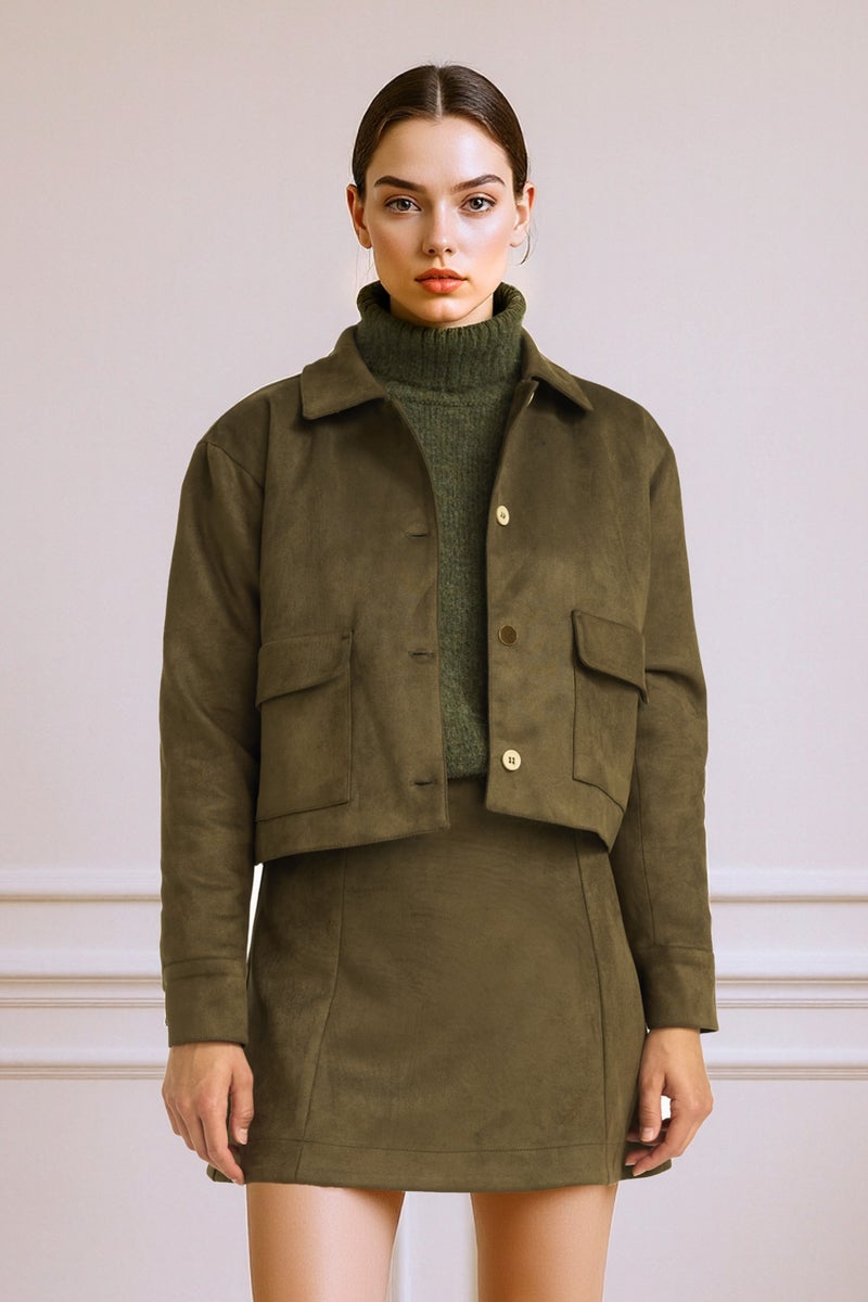 ديفاكتو بليزر شمواه بياقة قميص بأزرار - Image 1