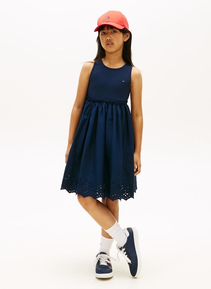 TOMMY HILFIGER Broderie Anglaise Sleeveless Dress - Image 1